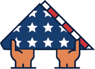 Folded flag for survivor of Veteran