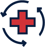 medical cross with recovery circle around it