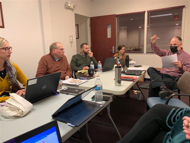 Members of the Core Project Team during a quarterly conference discussing themes and collection items for the National VA History Center.