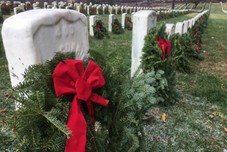 Wreaths in the Alexandria National Cemetery