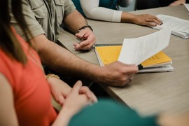 Student Veteran at desk