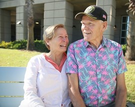 Senior Veteran with his family caregiver