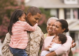 Military family smiling