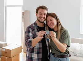 Veteran couple in their newly purchased house