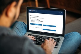 Veteran using the Ask VA online portal to ask a question about his benefits