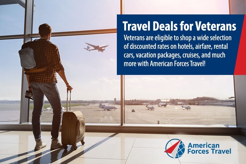 Veterans are eligible for travel deals and airfare discounts