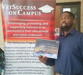 Student with his VetSuccess on Campus counselor