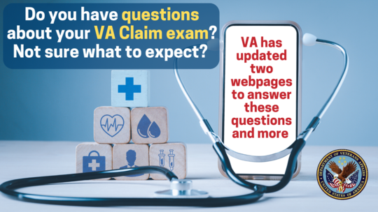 Updates to webpages explaining VA Claim Exam FAQ.