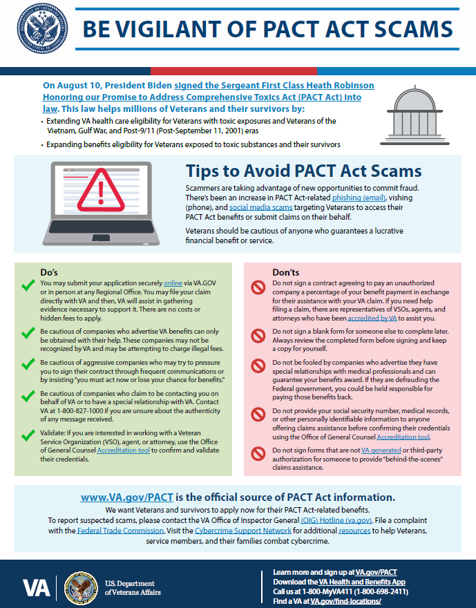 Be Vigilant of PACT Act Scams