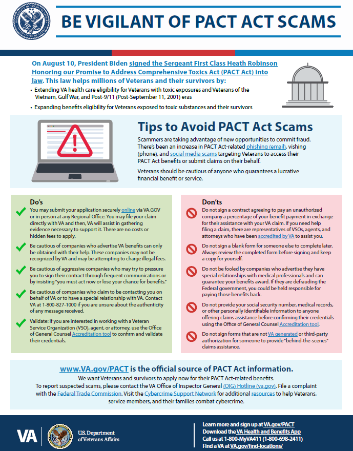 Avoid PACT Act Scams