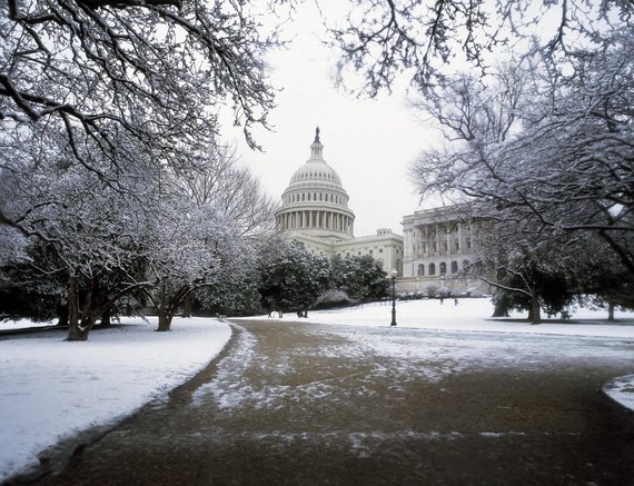 U.S. Capitol covered in snow