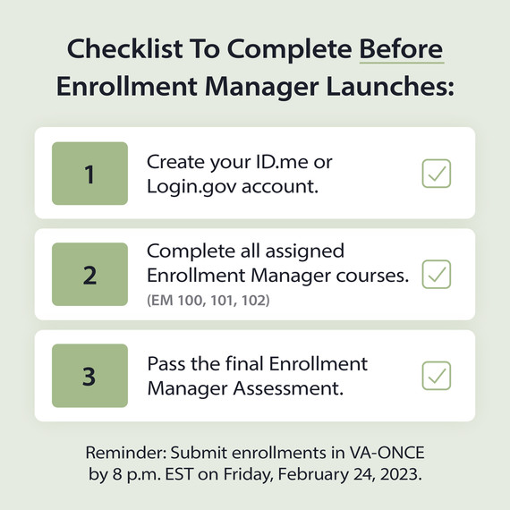 Checklist to Complete Before Enrollment Manager Launches