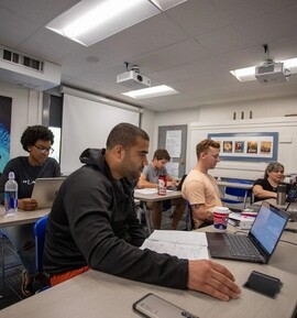 Students studying in a Warrior-Scholar Project classroom