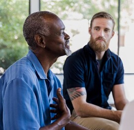 Group in therapy having a discussion