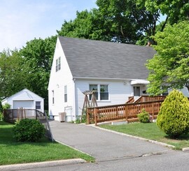 Suburban home with a wheelchair ramp
