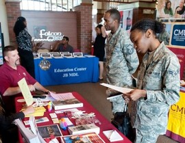 Service members attend a College Information Fair