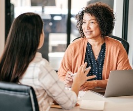 Woman meeting with her Vocational Rehabilitation Counselor