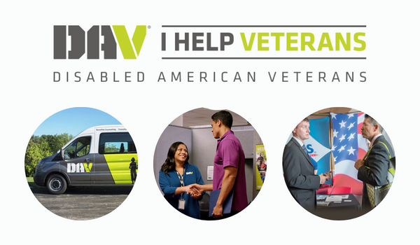 DAV, 3 round images of veterans