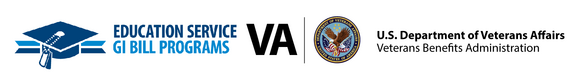 Blue GI Bill logo next to the Department of Veterans Affairs Veterans Benefits Administration logo