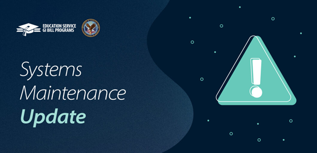 Systems maintenance update banner