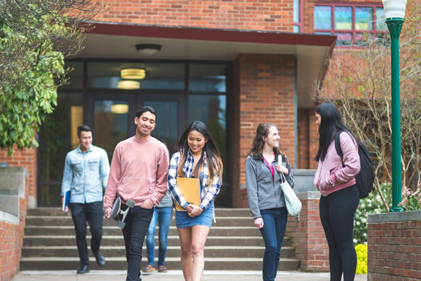 Student leaving school