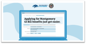 Graphical image of a laptop on the GI Bill application page