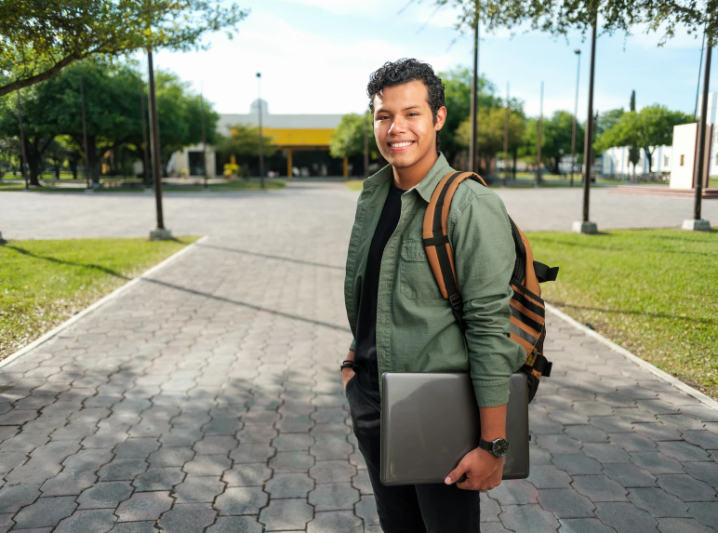 Young man standing outside