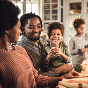 Family at dinner table