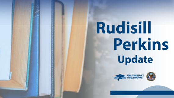 Four books stacked next to text reading Rudisill Perkins Update