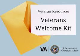 Image of words “ Veteran Resource: Veterans Welcome Kit”