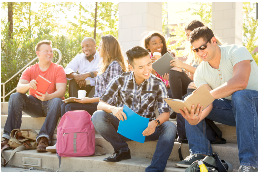Image of college student sitting in a group
