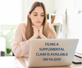 Woman filing supplemental claim 