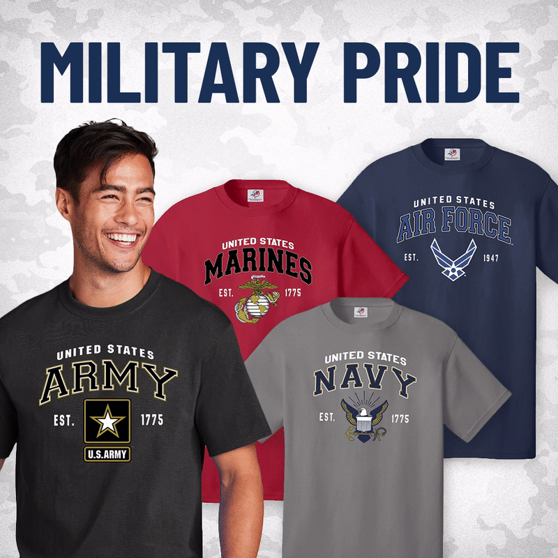 Military Pride shirts and hats