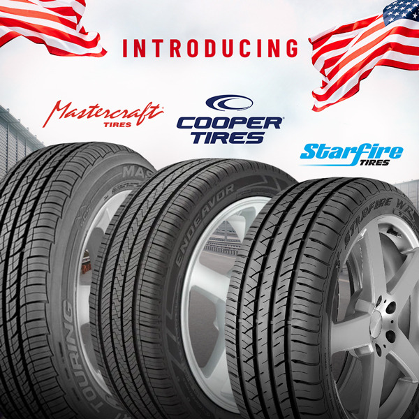 Cooper, star fire, and master craft tires