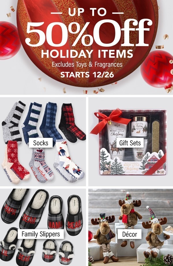 Get 50 Off Holiday Items Today!
