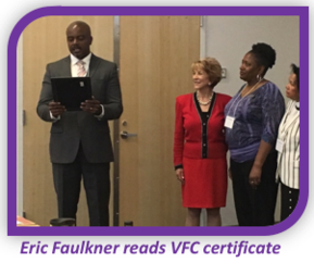 Eric Faulkner reads VFC certificate