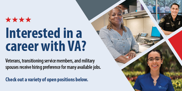 Check out a variety of open job positions with VA