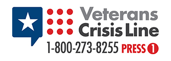 Veterans Crisis Line Logo: Dial 1-800-273-8255 and Press 1