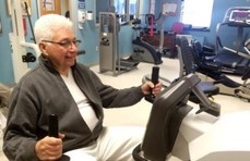 Veteran exercising at the gym