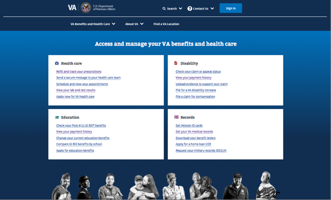 VA.gov screenshot