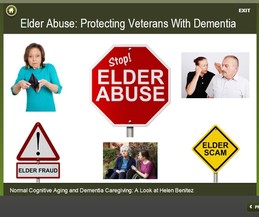 Collage of stop signs and photos of abuse to encourage providers to protect Veterans against abuse