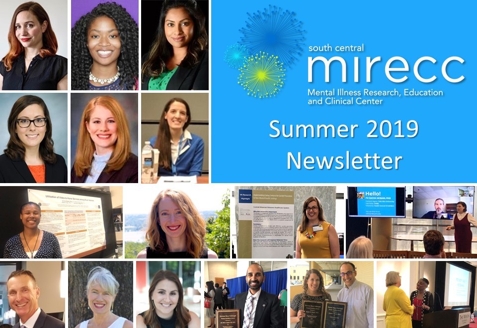 Collage of researcher photos from the summer 2019 SC MIRECC newsletter