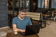 Male Veteran at laptop