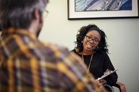 Veteran talking to counselor 