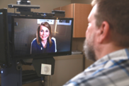 Veteran talking to doctor through VA Video Connect