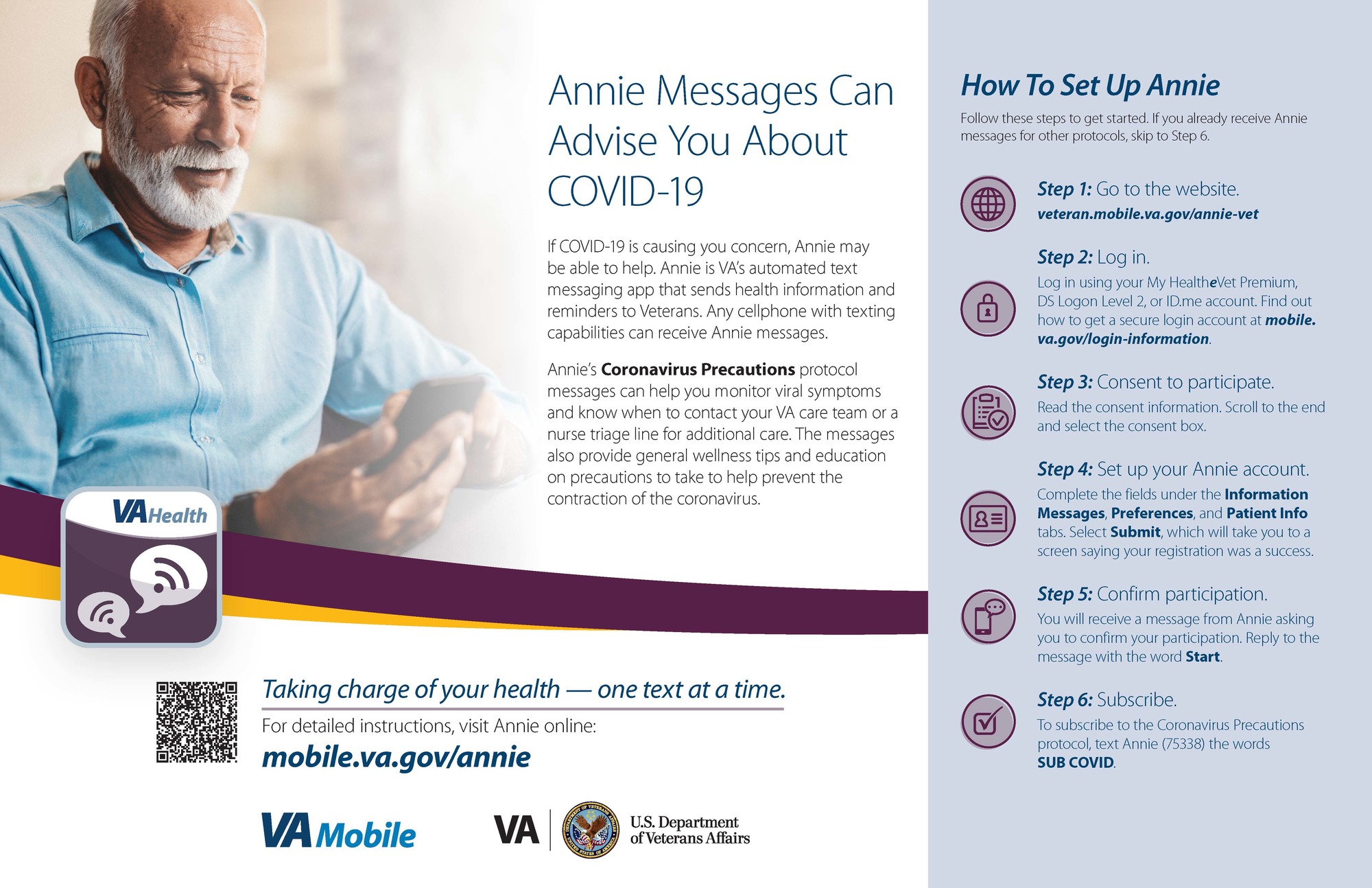 Man on smart phone on the Annie App