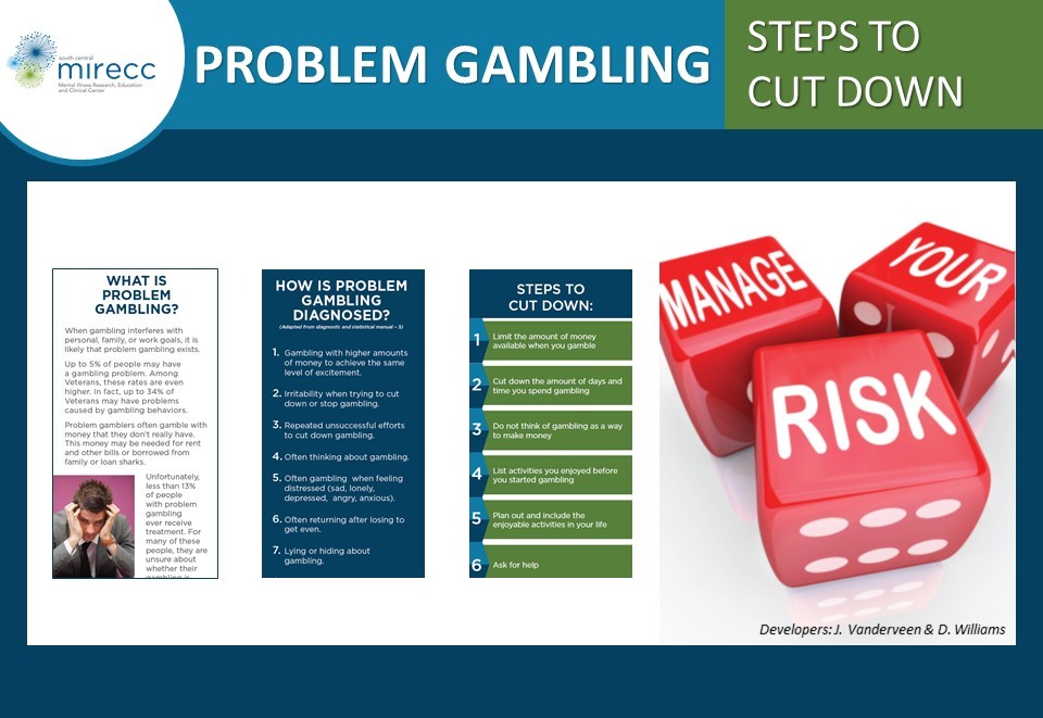 Screenshots from the problem gambling brochure