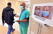 Nurse screening visitors to the Little Rock VA