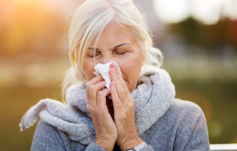 Woman with Runny Nose