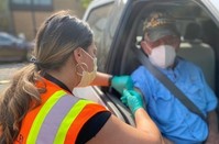 A Veteran receiving their flu shot